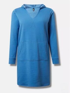 Torrid Super Soft Fleece Blue Hooded Sweatshirt Dress